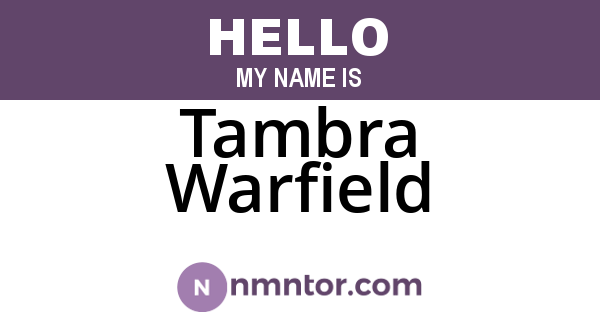 Tambra Warfield