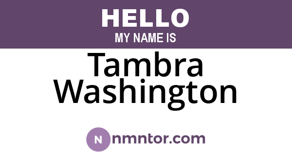 Tambra Washington