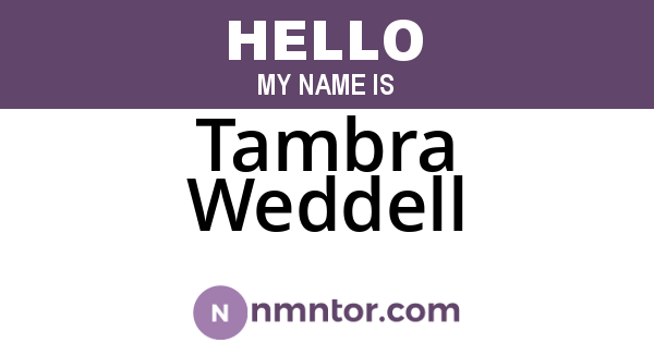 Tambra Weddell