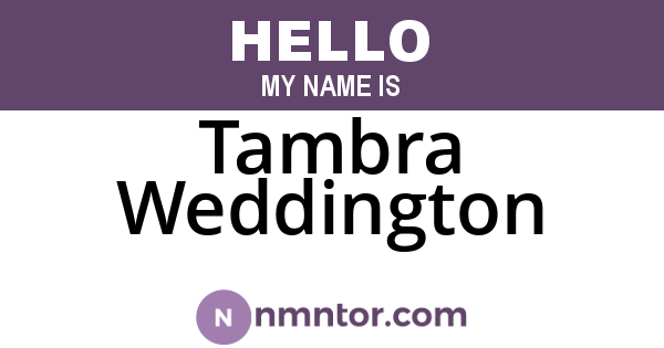 Tambra Weddington