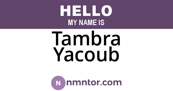Tambra Yacoub