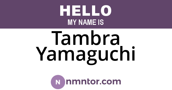 Tambra Yamaguchi