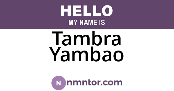 Tambra Yambao