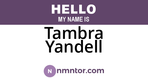 Tambra Yandell
