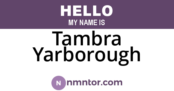 Tambra Yarborough