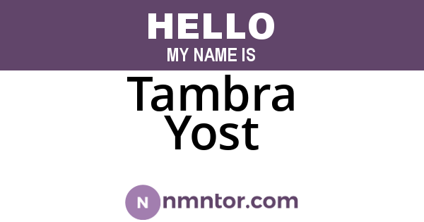 Tambra Yost