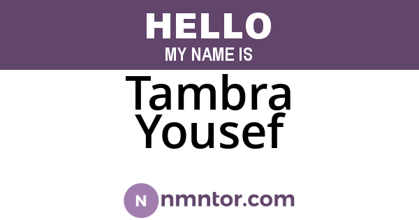 Tambra Yousef
