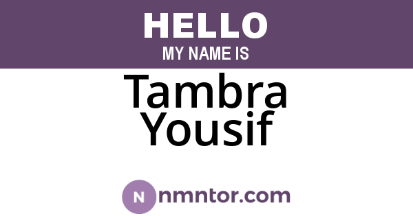 Tambra Yousif