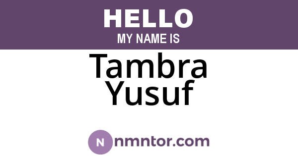Tambra Yusuf