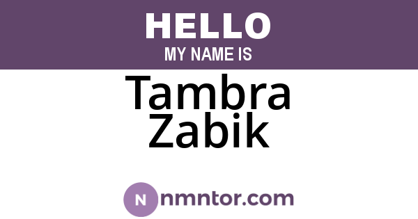 Tambra Zabik