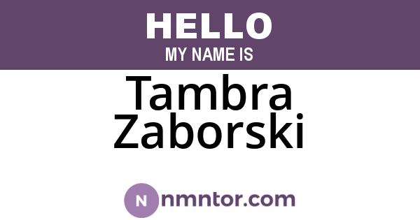Tambra Zaborski