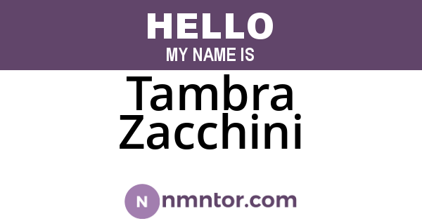 Tambra Zacchini