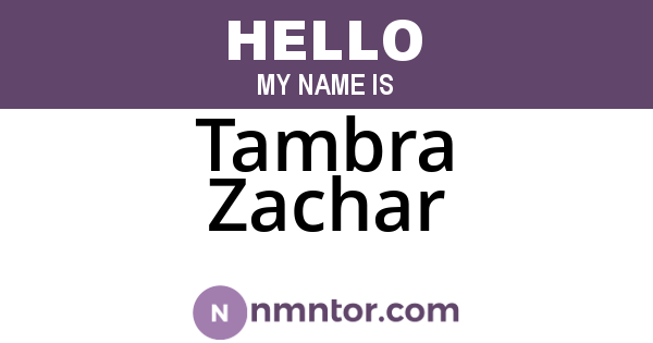 Tambra Zachar