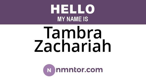 Tambra Zachariah