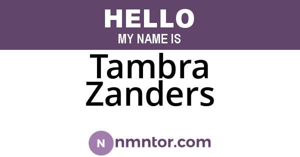 Tambra Zanders