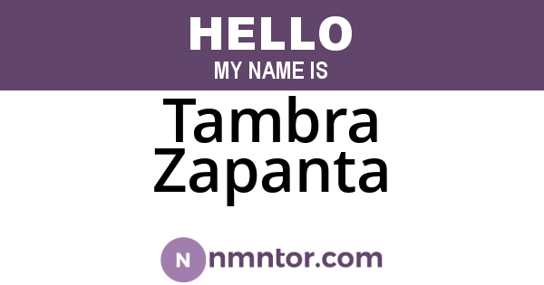 Tambra Zapanta