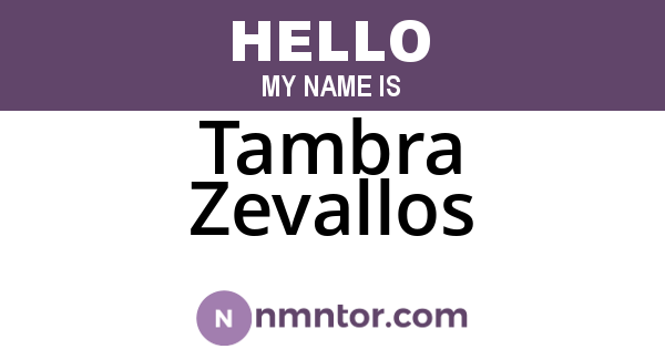 Tambra Zevallos