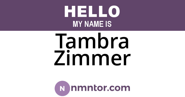 Tambra Zimmer