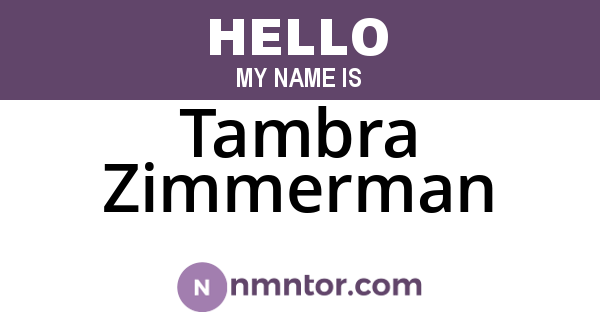 Tambra Zimmerman