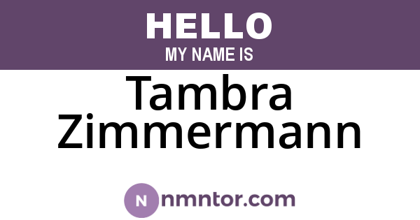 Tambra Zimmermann