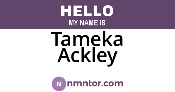 Tameka Ackley