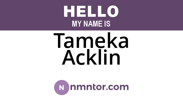 Tameka Acklin