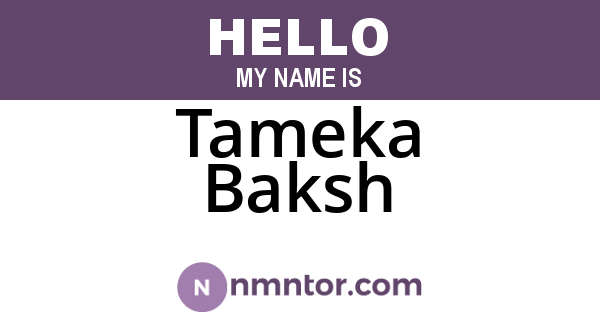 Tameka Baksh