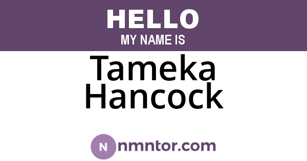 Tameka Hancock