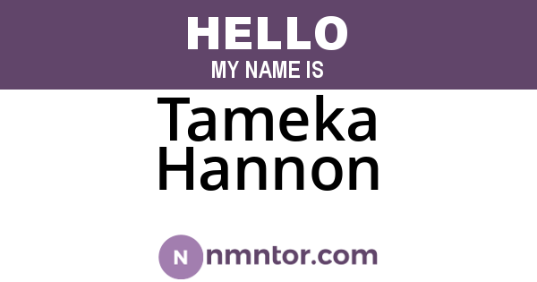 Tameka Hannon