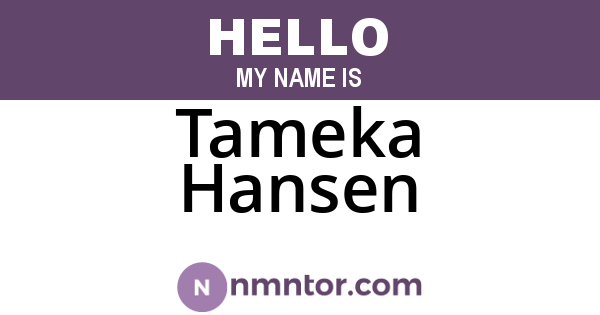 Tameka Hansen