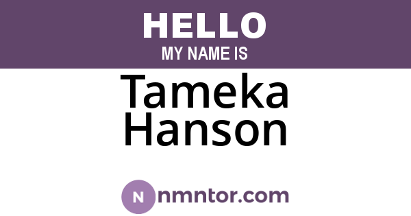Tameka Hanson