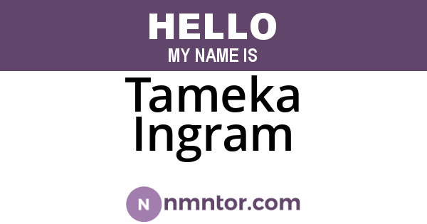 Tameka Ingram