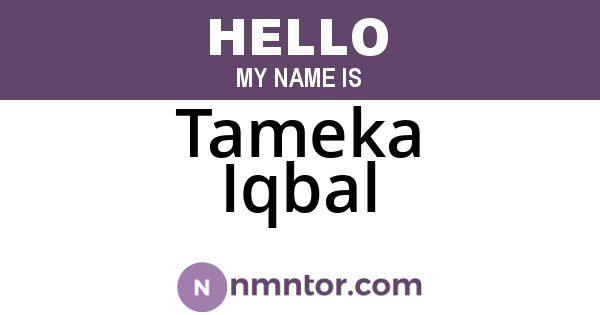 Tameka Iqbal