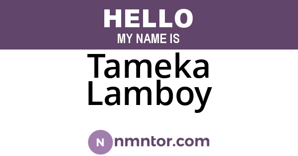 Tameka Lamboy
