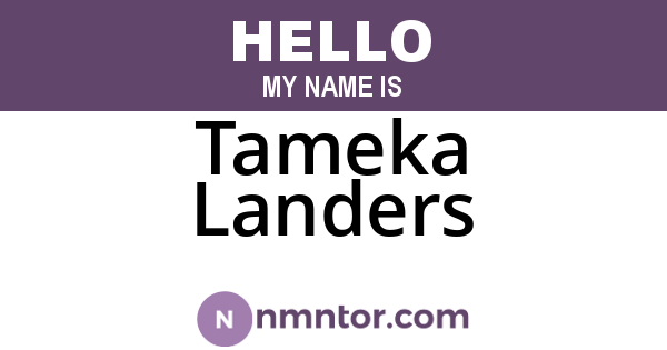 Tameka Landers