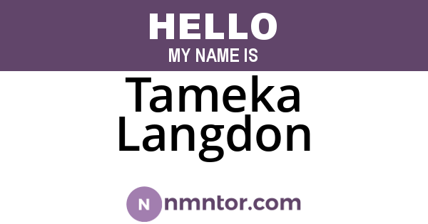 Tameka Langdon