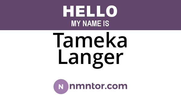 Tameka Langer
