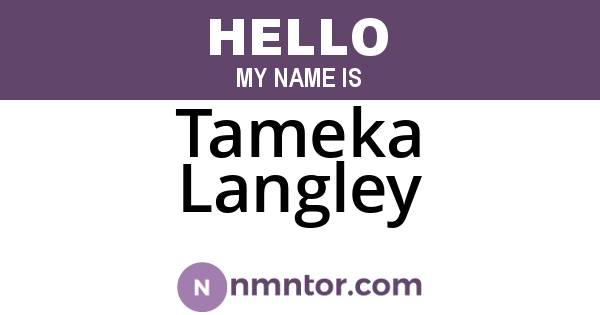 Tameka Langley