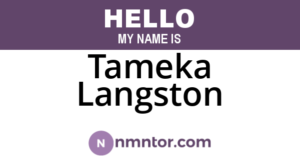 Tameka Langston