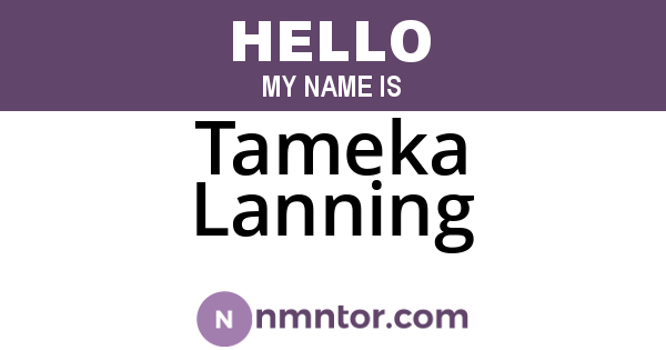 Tameka Lanning
