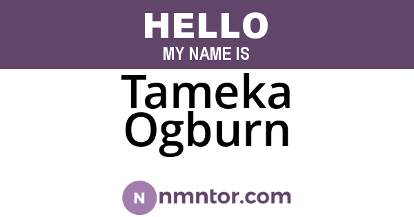 Tameka Ogburn