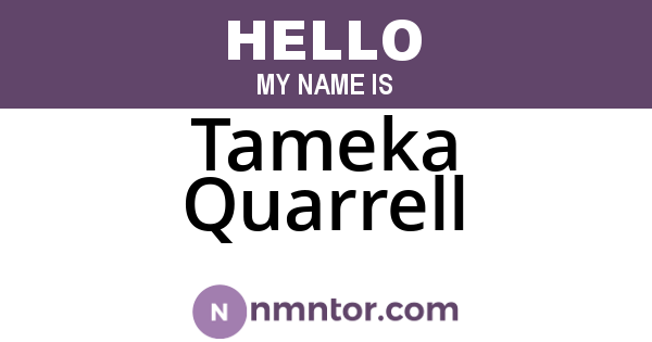 Tameka Quarrell