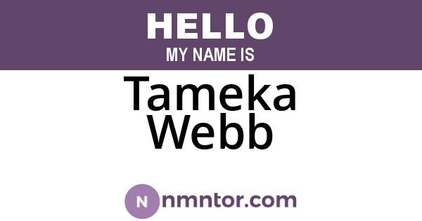 Tameka Webb