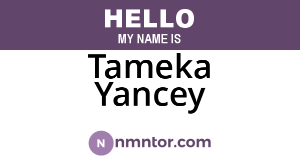 Tameka Yancey