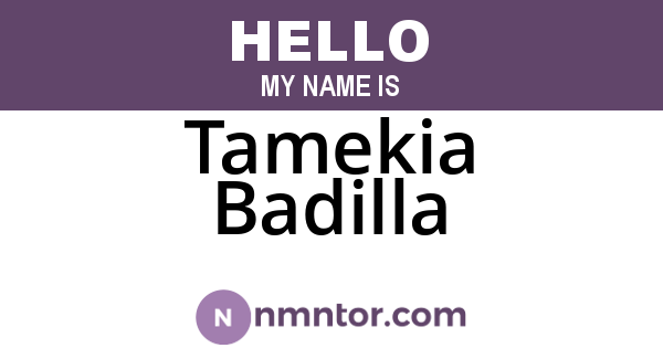 Tamekia Badilla