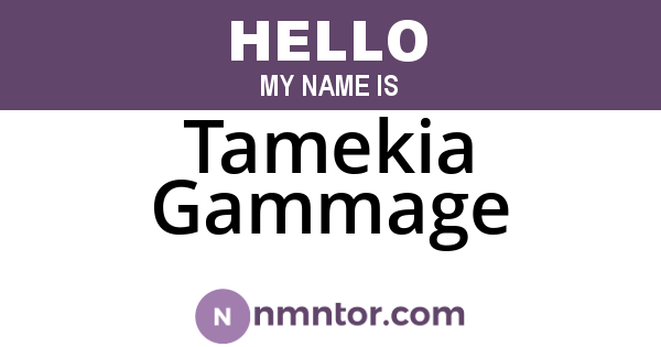 Tamekia Gammage