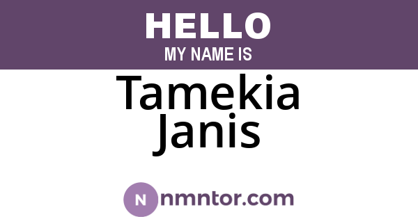 Tamekia Janis