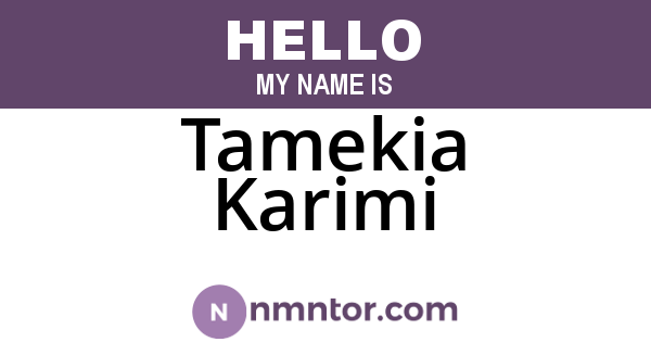 Tamekia Karimi