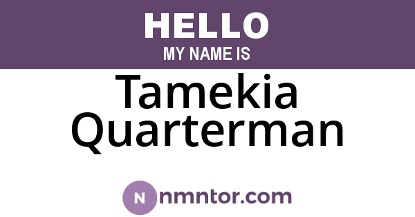 Tamekia Quarterman