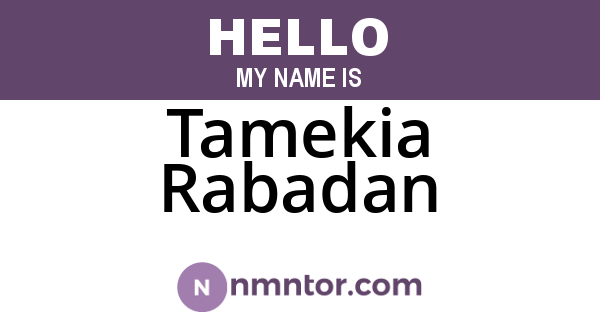 Tamekia Rabadan